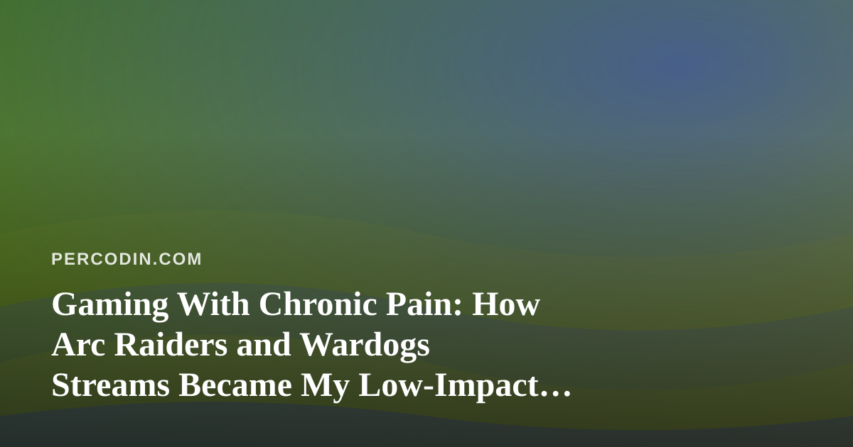 Gaming With Chronic Pain: How Arc Raiders and Wardogs Streams Became My Low-Impact Hobby